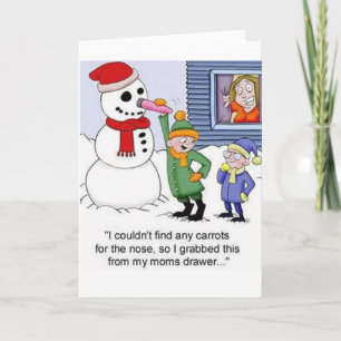 Humming Snowman Holiday Card
