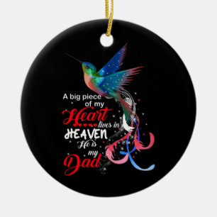 Hummingbird A Big piece of My Heart Lives in Ceramic Ornament