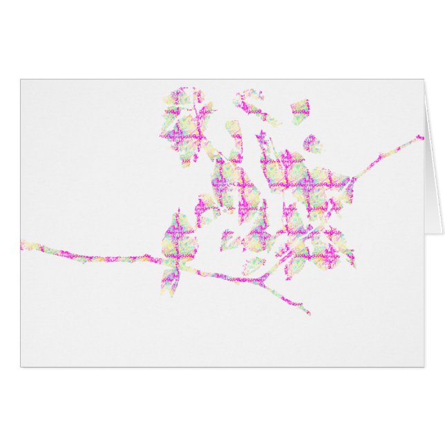 Hummingbird Abstract Pink Cards (Front Horizontal)
