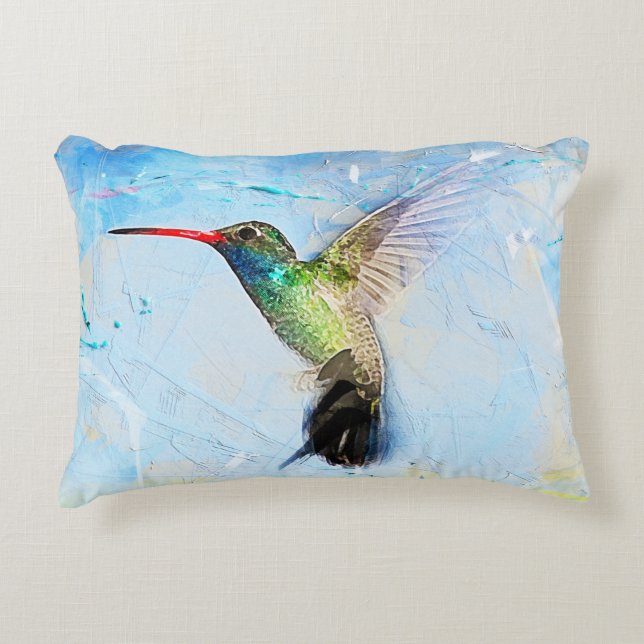 Hummingbird Accent Pillow (Front)