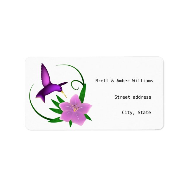'Hummingbird' address labels (Front)