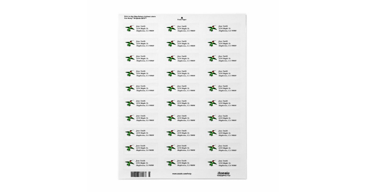 Hummingbird Address Labels | Zazzle