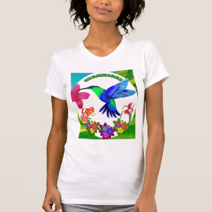 Hummingbird Amidst Nature’s Beauty,Serenade Wings T-Shirt