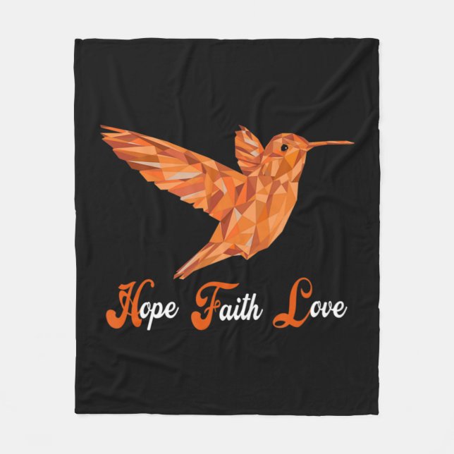 HummingBird  Aml Leukemia Awareness  Fleece Blanket (Front)