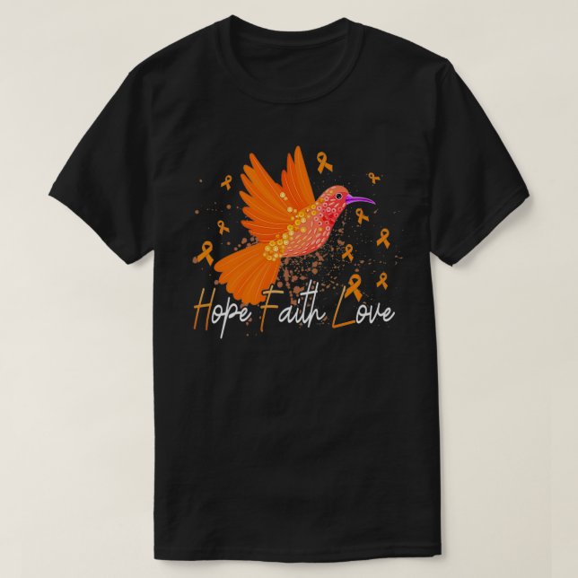 HummingBird  Aml Leukemia Awareness puzzle heart  T-Shirt (Design Front)