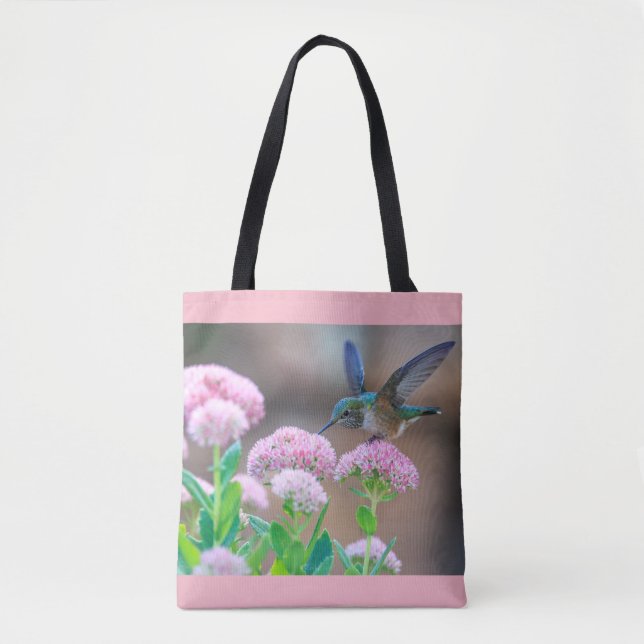 Hummingbird Among Flowers Tote Bag (Front)