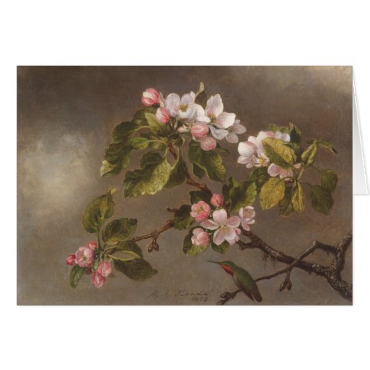 Hummingbird and Apple Blossoms Cards (Front Horizontal)