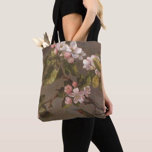 Hummingbird and Apple Blossoms Tote Bag