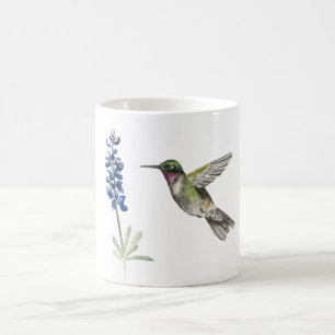 Hummingbird and Bluebonnet Coffee Mug