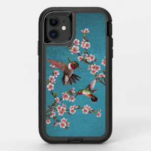 Hummingbird and Cherry Blossoms Painting OtterBox Defender iPhone 11 Case