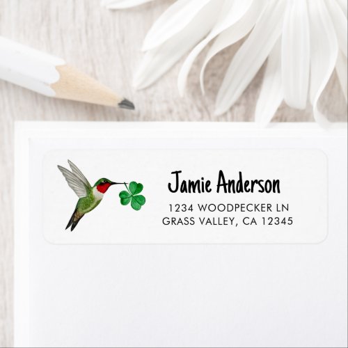 Hummingbird and Clover Return Address Label