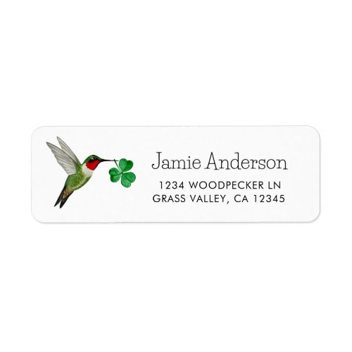 Hummingbird and Clover Return Address Label