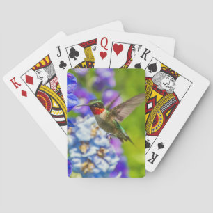 Hummingbird And Delphinium Poker Cards