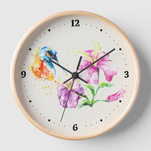 Hummingbird and Floral Clock