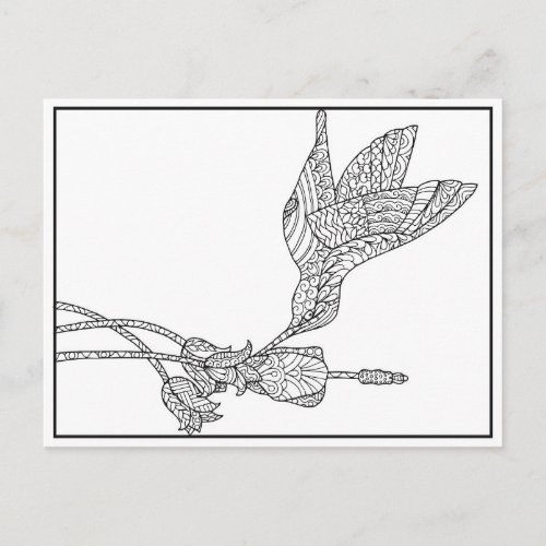 Hummingbird and Flower Design Postcard