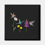 Hummingbird And Flower Funny Bird Lover Men Women  Magnet