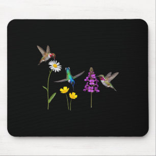 Hummingbird And Flower Funny Bird Lover Men Women Mouse Pad
