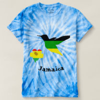 Hummingbird and flower in Jamaican and Rasta color T-shirt