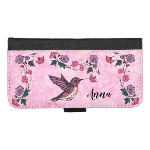 Hummingbird And Flower iPhone 87 Plus Wallet Case