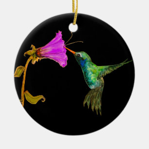 Hummingbird and Flower Ornament