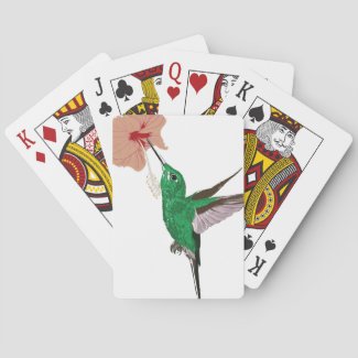 Hummingbird and flower playing cards