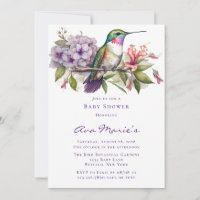 Hummingbird and Flowers Girl Baby Shower