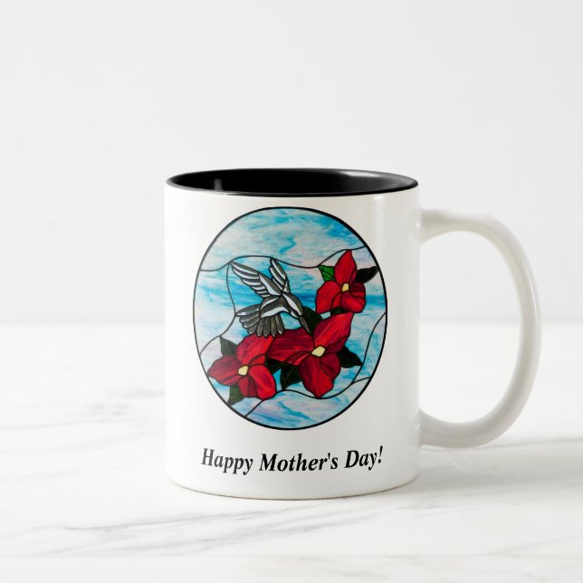 Hummingbird and Flowers Mug (Right)