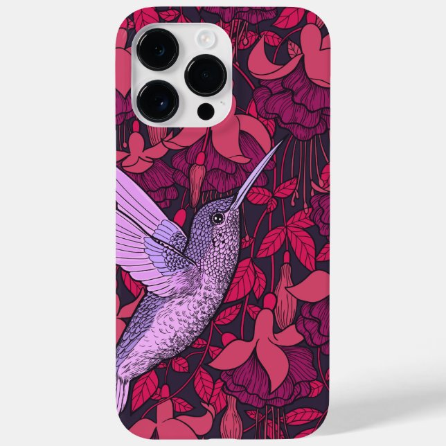 Hummingbird and fuchsia violet Case-Mate iPhone case (Back)