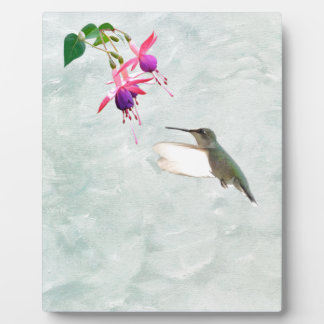 Hummingbird and Fuschia Plaque