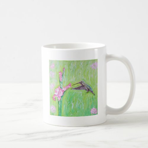 Hummingbird and Gladioli Painting Coffee Mug