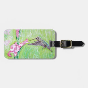 Hummingbird and Gladioli Painting Luggage Tag