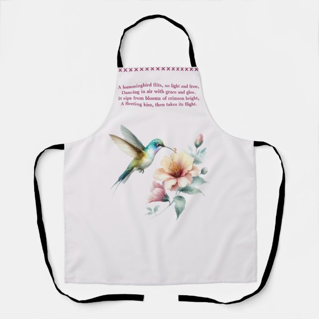 Hummingbird and Hibiscus Apron (Front)