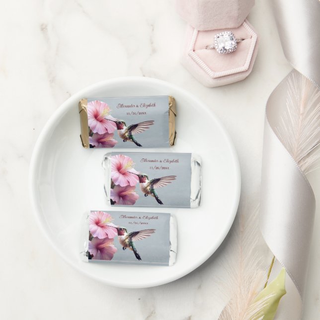 Hummingbird and Hibiscus | Blue Wedding Hershey's Miniatures (Wedding)