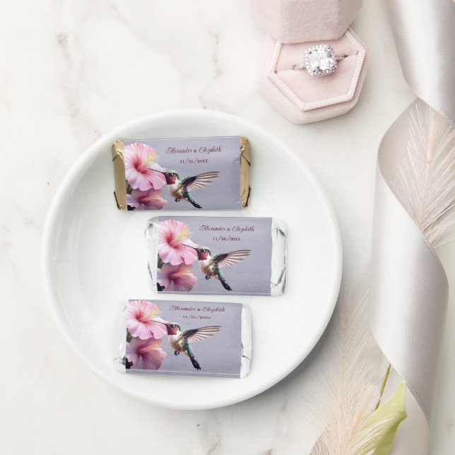 Hummingbird and Hibiscus | Purple Wedding Hershey's Miniatures (Wedding)