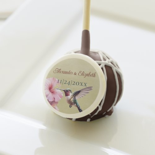 Hummingbird and Hibiscus  Yellow Wedding Cake Pops