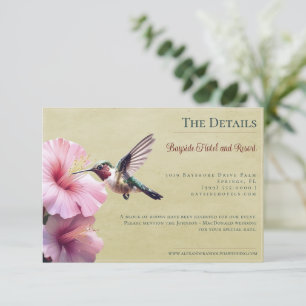 Hummingbird and Hibiscus Yellow Wedding Enclosure Card