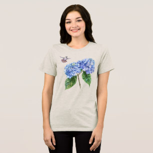 Hummingbird and Hydrangea Tri-Blend Shirt