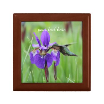 Hummingbird And Iris Gift Box by backyardwonders at Zazzle