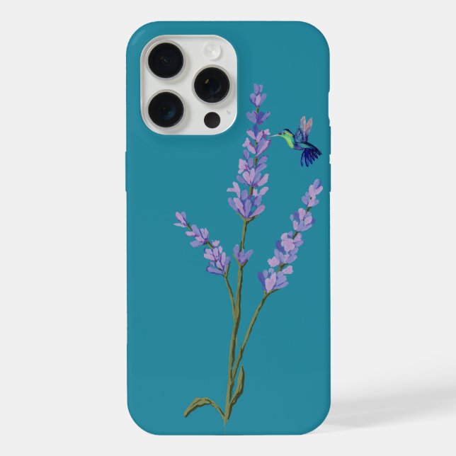 Hummingbird and Lavender Iphone Case (Back)