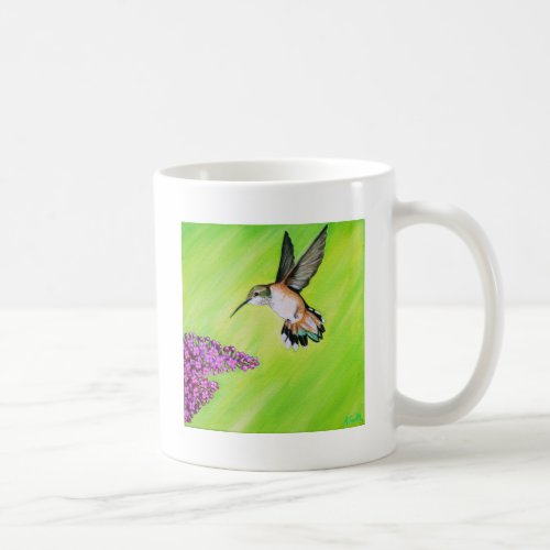 Hummingbird and Lilac Painting Coffee Mug