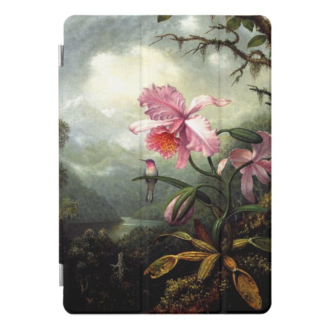 Hummingbird and Orchid, botanical painting iPad Pro Cover (Front)