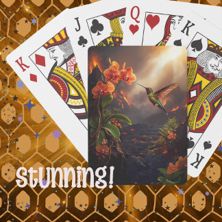 Hummingbird and Orchid Playing Cards