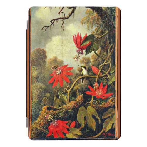 Hummingbird and Passion Flowers botanical art iPad Pro Cover