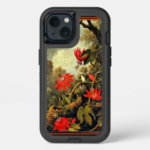 Hummingbird and Passion Flowers botanical art iPhone 13 Case