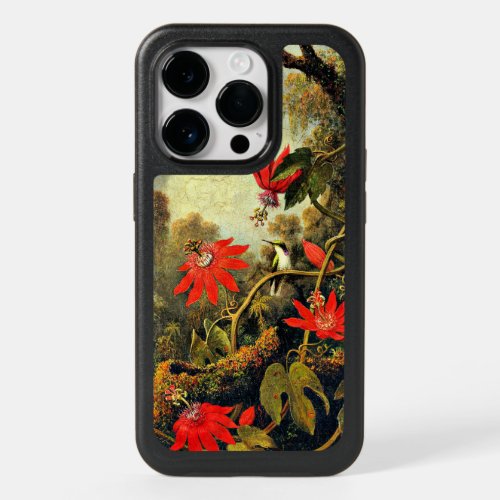 Hummingbird and Passion Flowers botanical art OtterBox iPhone 14 Pro Case