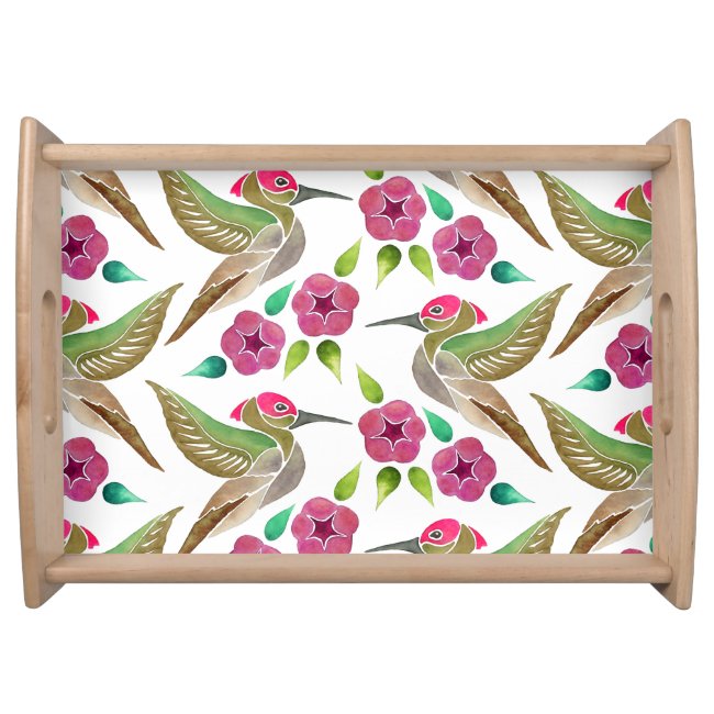 Hummingbird and Petunia Abstract Painting Pattern