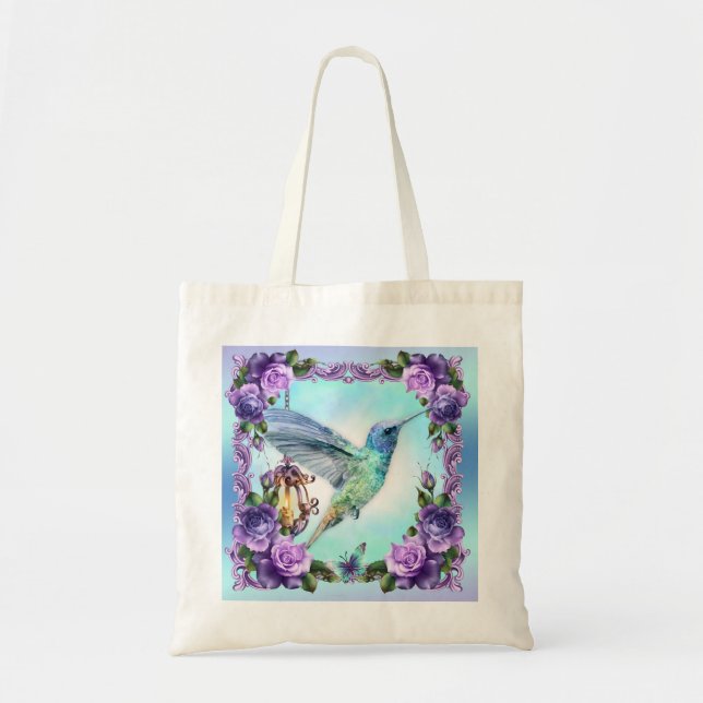 Hummingbird And Rose Budget Tote Bag (Front)