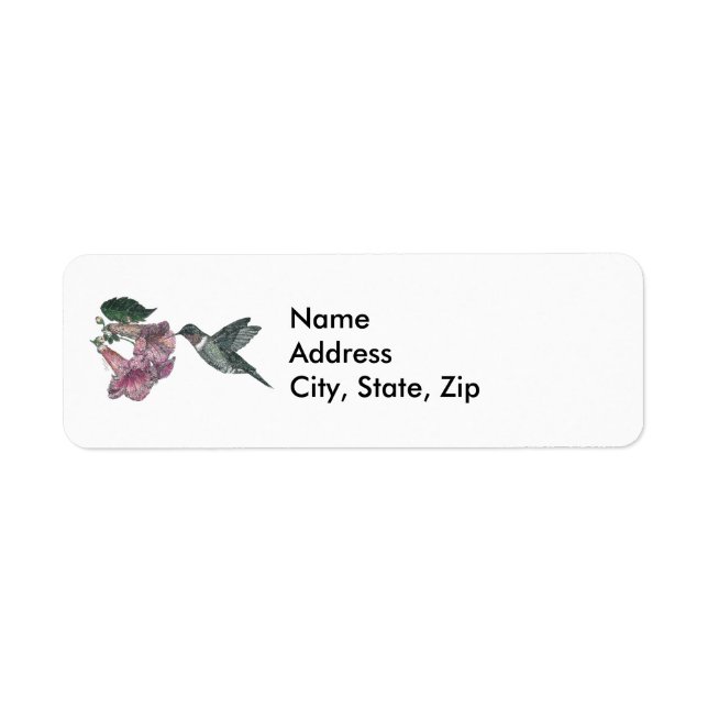 Hummingbird and Trumpet Creeper Label (Front)