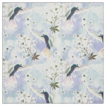 Hummingbird and white flowers fabric