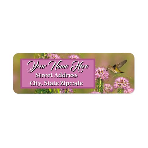 Hummingbird and Wildflowers Address Label